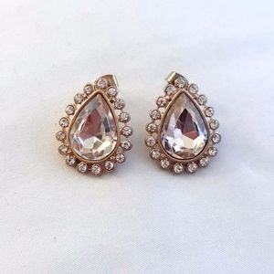 Pink and Gold Tear Drop Earrings